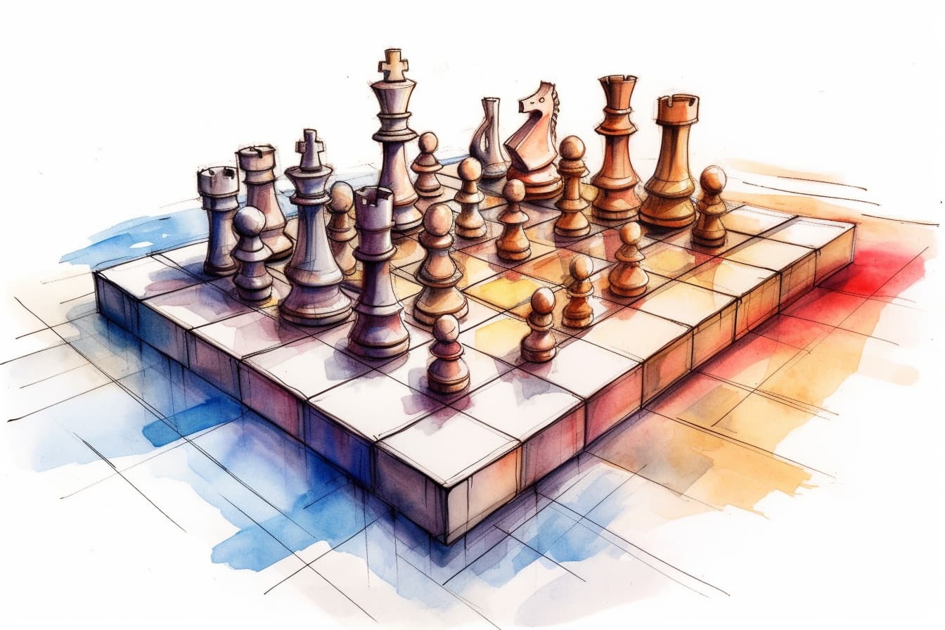 Handgezeichnetes Schach Spiel