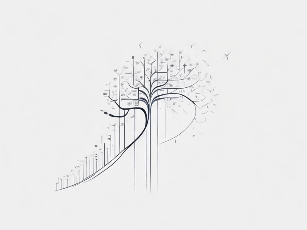 Wachsende Technologie in Form eines Baums