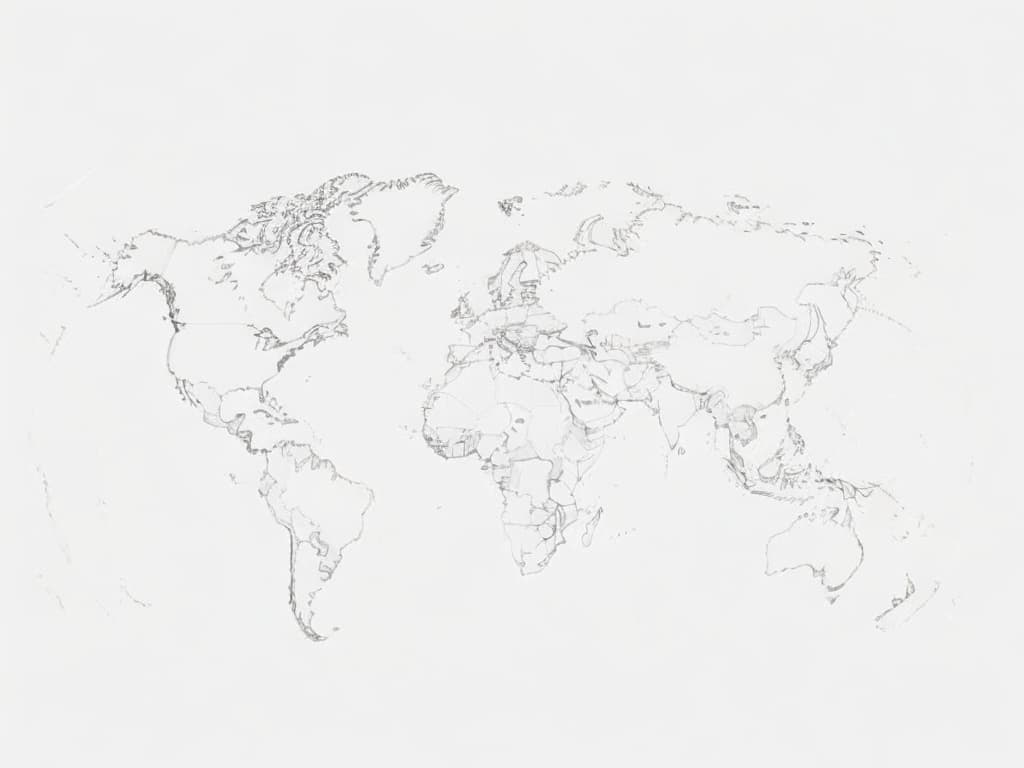 Handgezeichnete Weltkarte