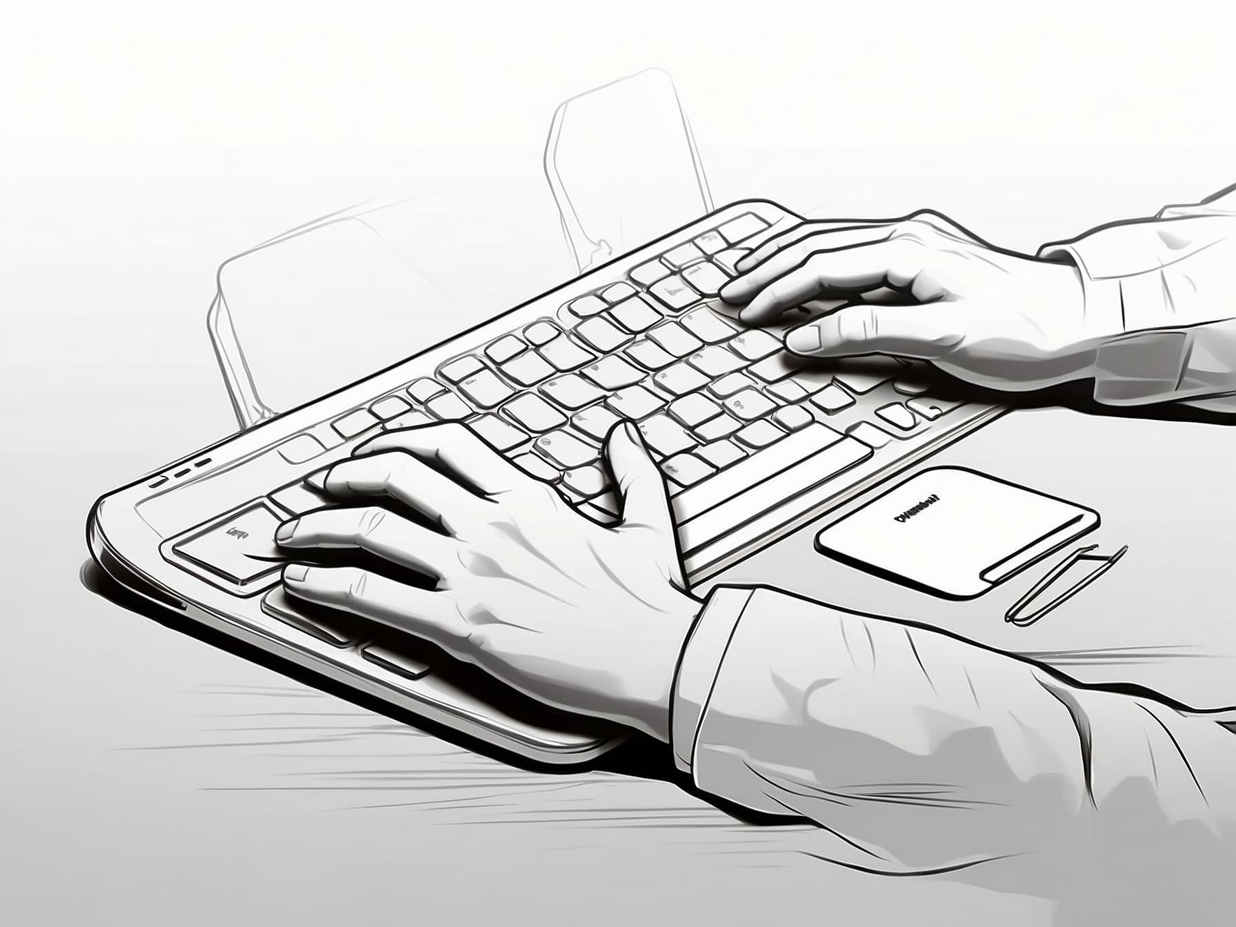 tippende Hände auf einer Tastatur