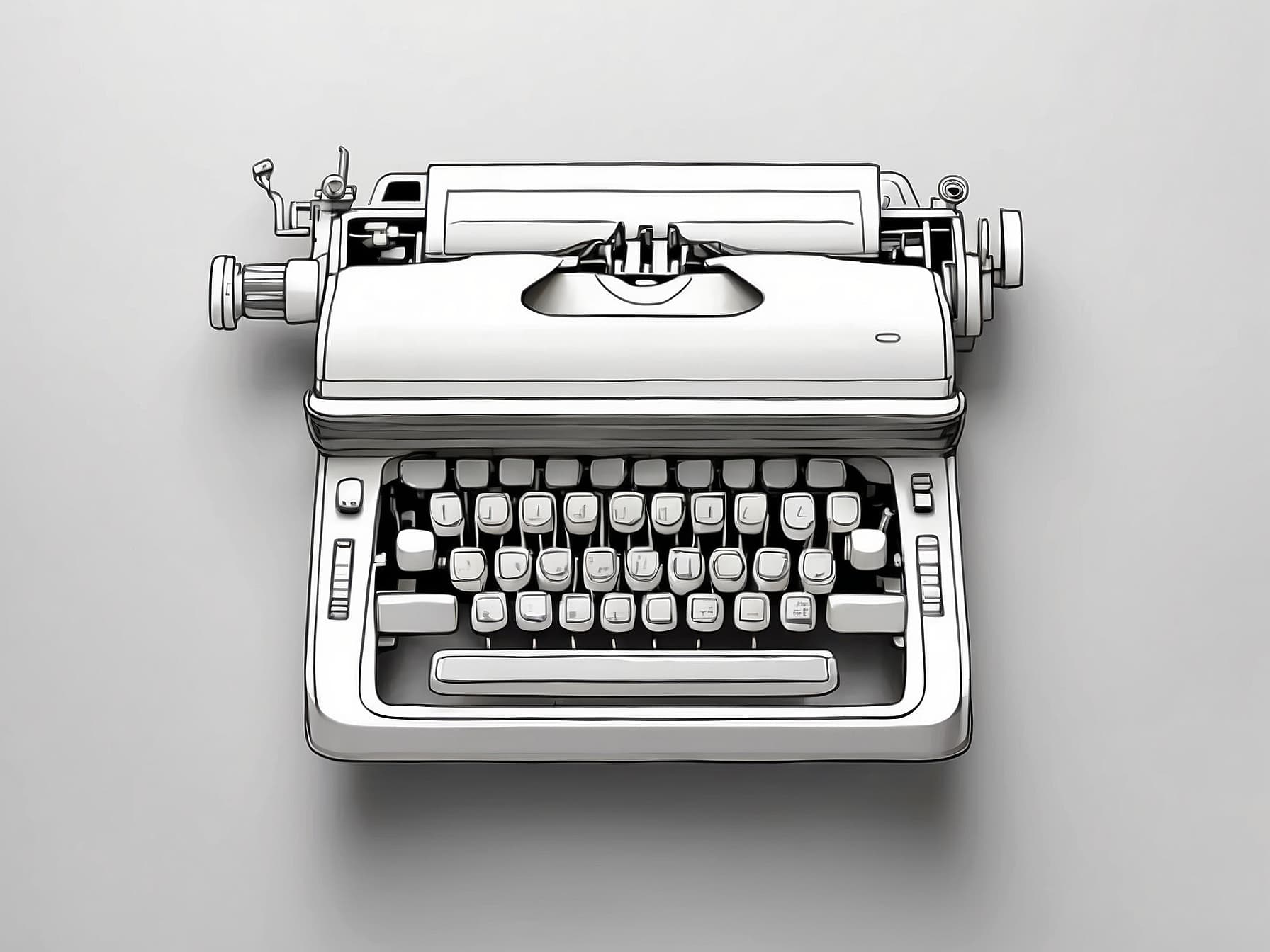 Altmodisch dargestellte Schreibmaschine