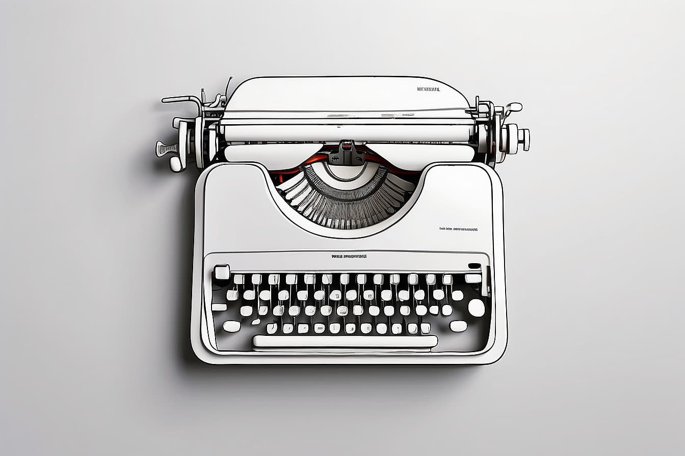 Eine Schreibmaschine, als Darstellung für Schreibunterstützung