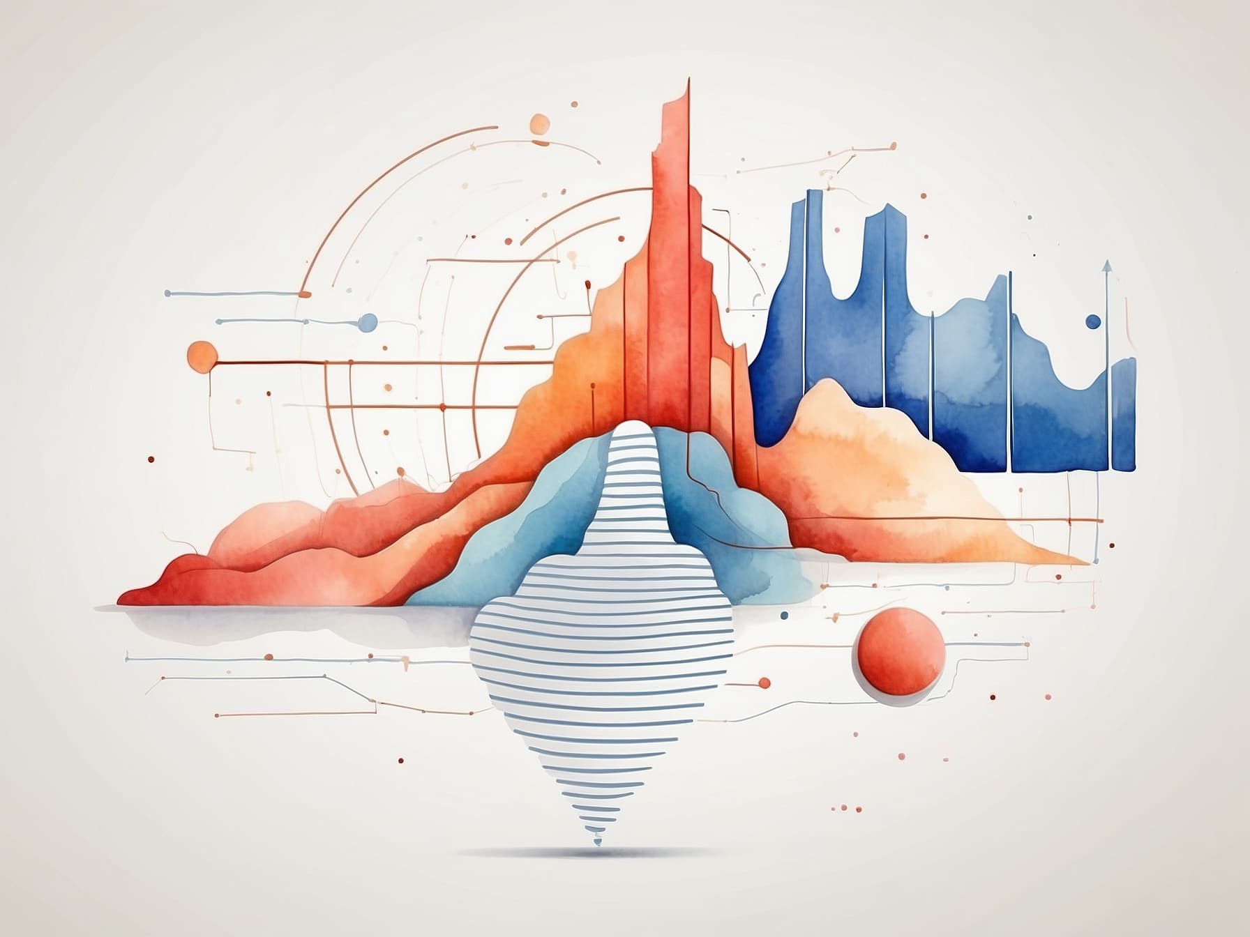 Eine Grafik mit ansteigenden Datenströmen