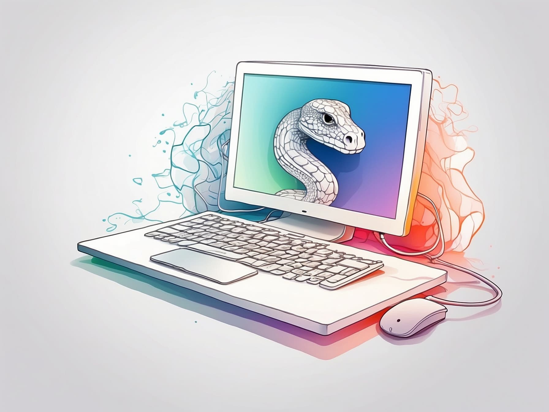 Python - Programmiersprache - bildhaft als Schlange dargestellt