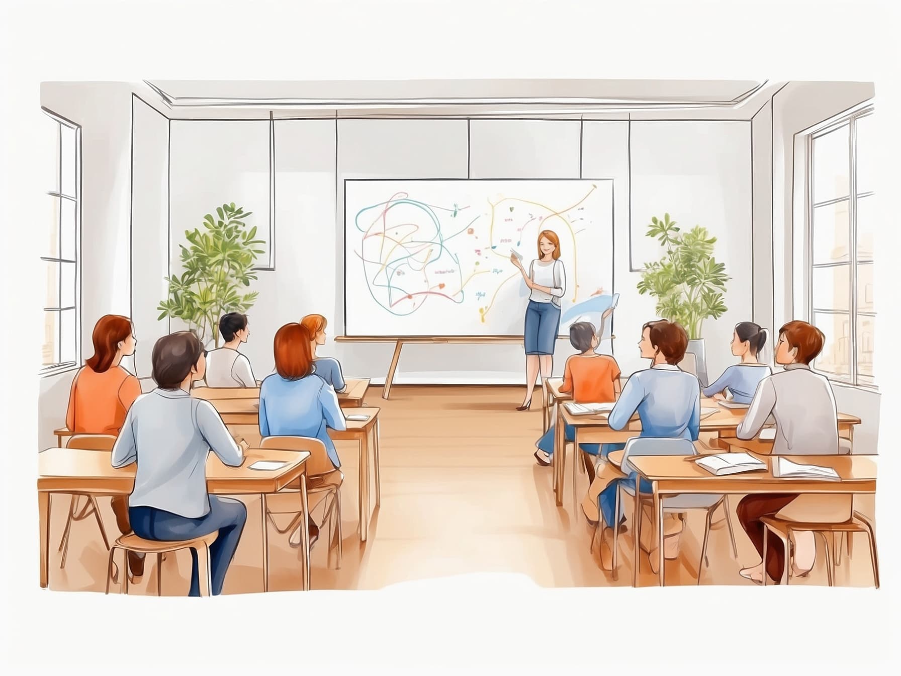 Lehrkräfte auf Schulung in der Schule