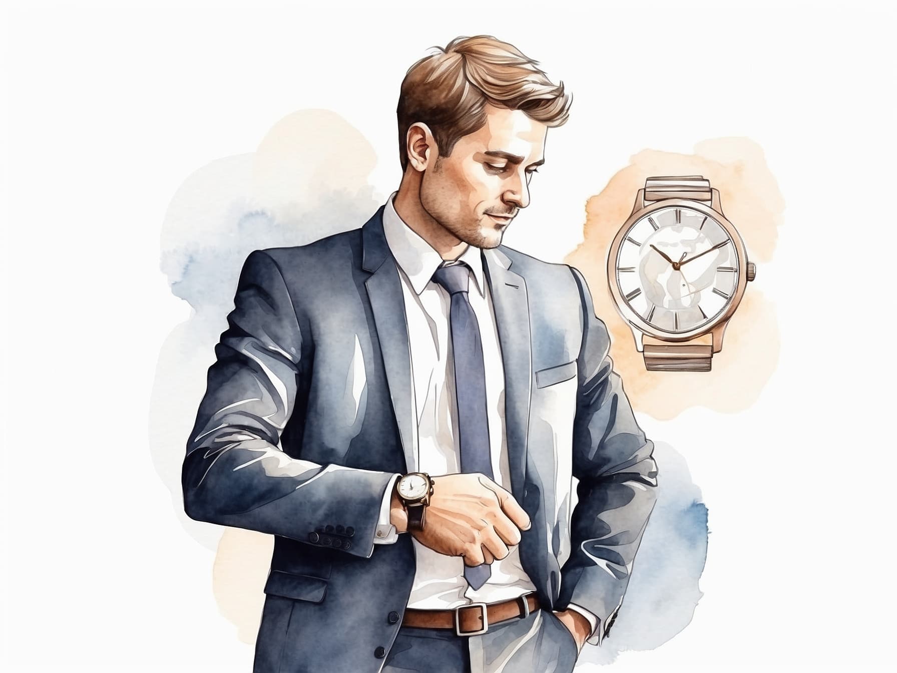 Ein Lehrer sieht auf seine Uhr