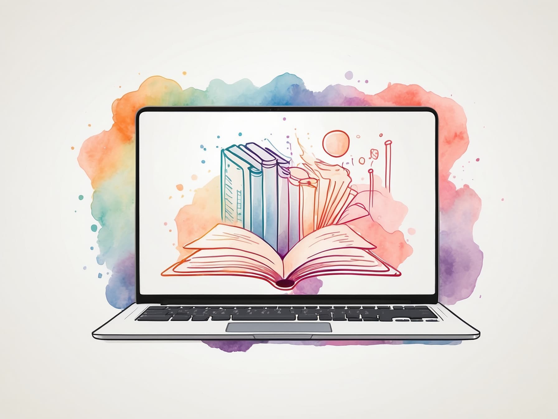 Ein Laptop voller digitaler Schulunterlagen