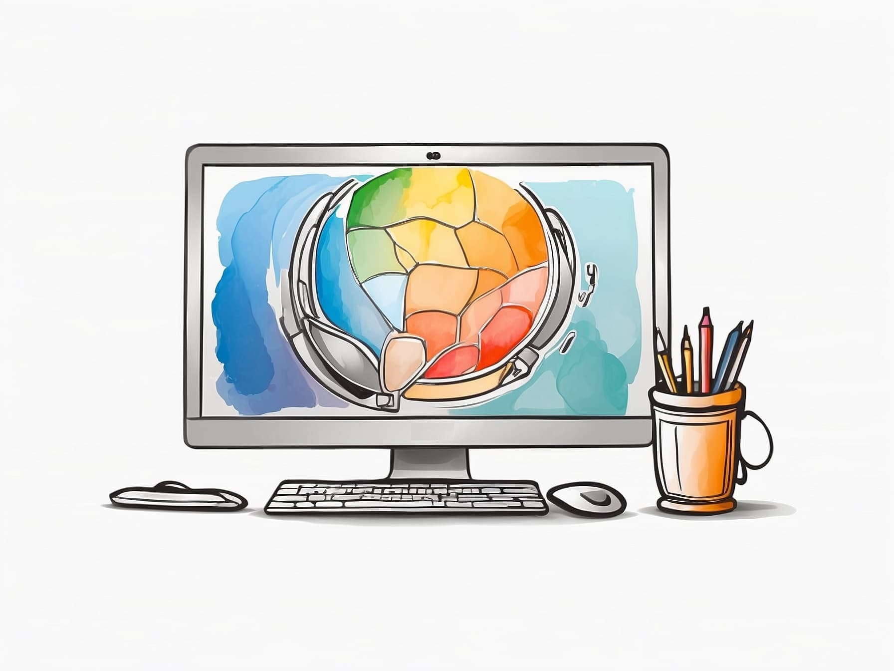 ein Globus auf dem Computer dargestellt