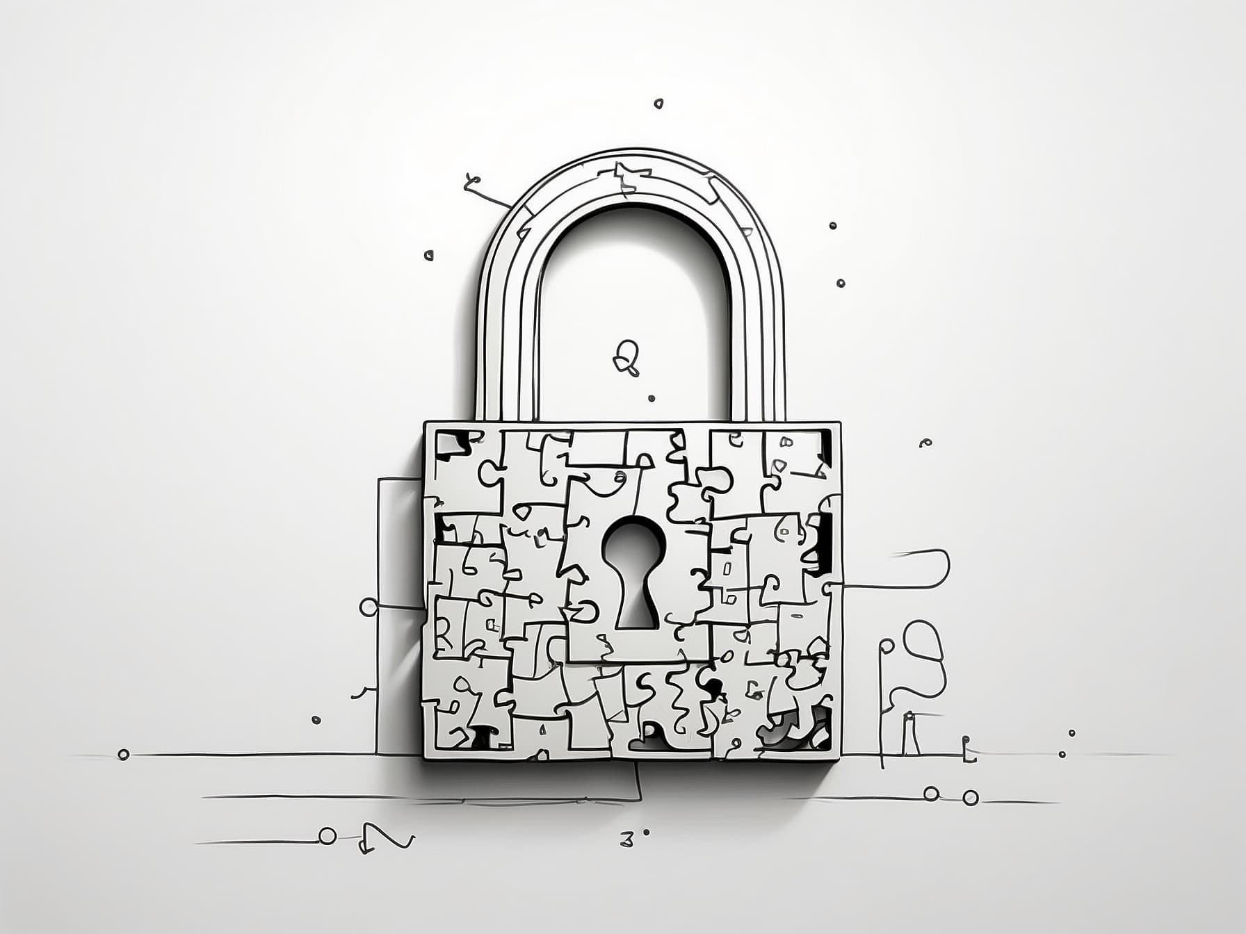 Ein Schloss aus Puzzleteile für Datenkonformität