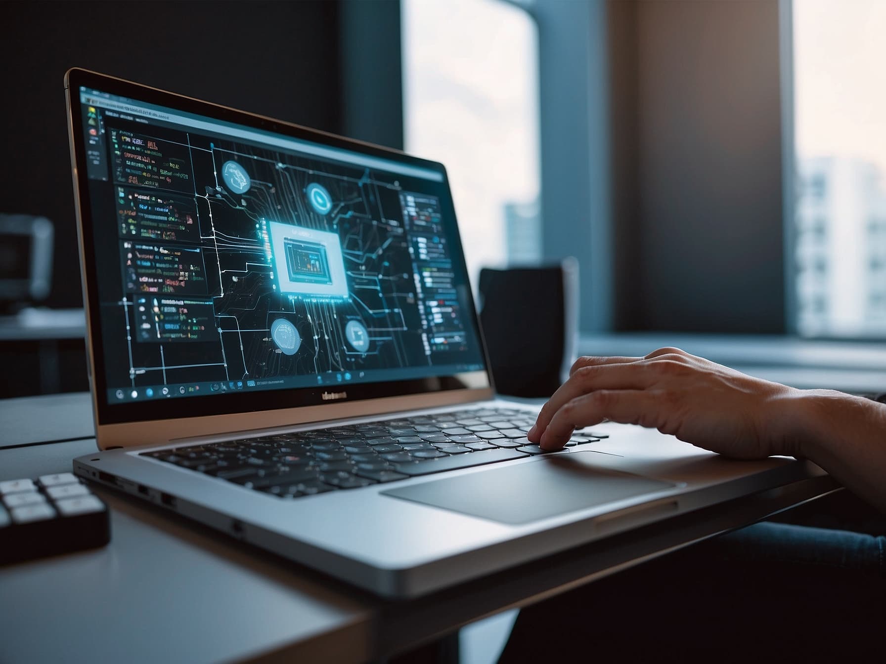 Ein Mitarbeiter überwacht die KI bei der Arbeit