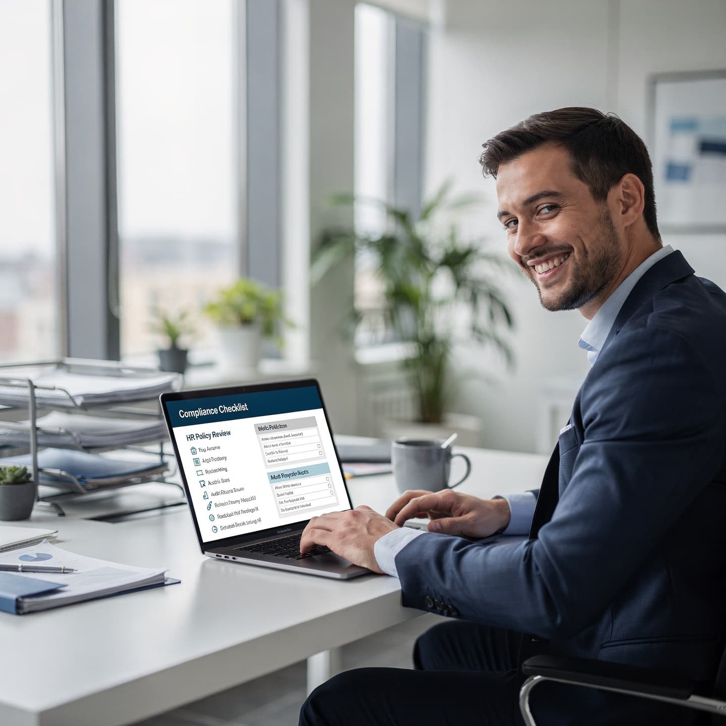 Ein Angestellter überwacht die Eingaben der KI