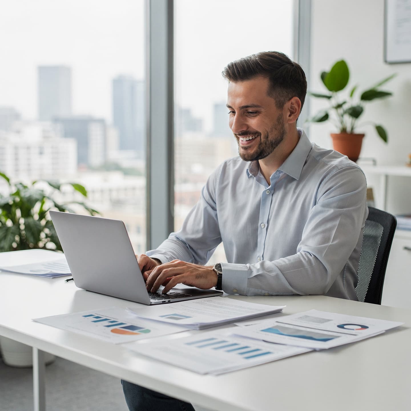 Ein Kollege überträgt Daten in den PC