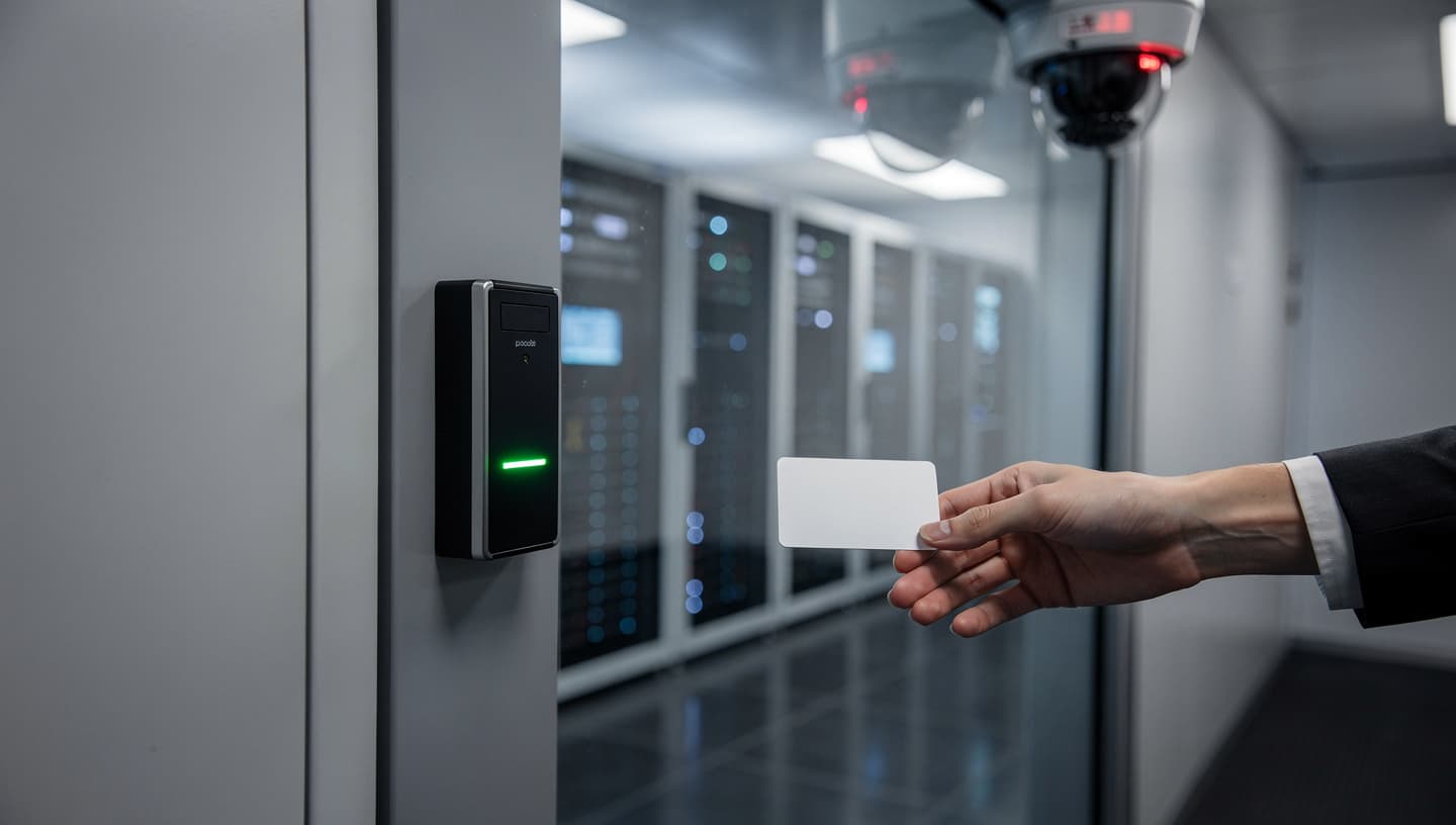 Zugang nur mit Keycard im Rechenzentrum