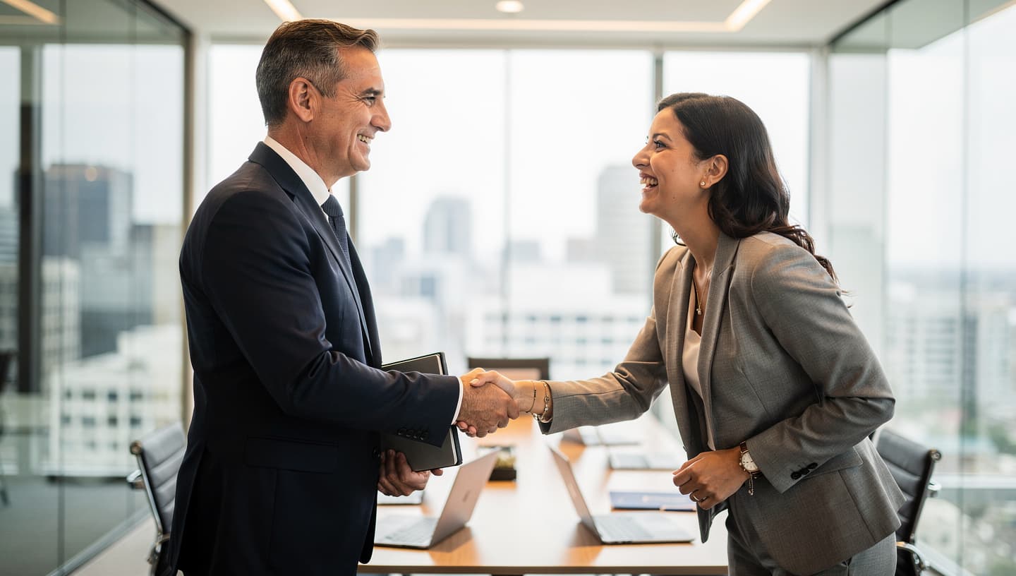 Einen Deal per Hände schütteln besiegelt