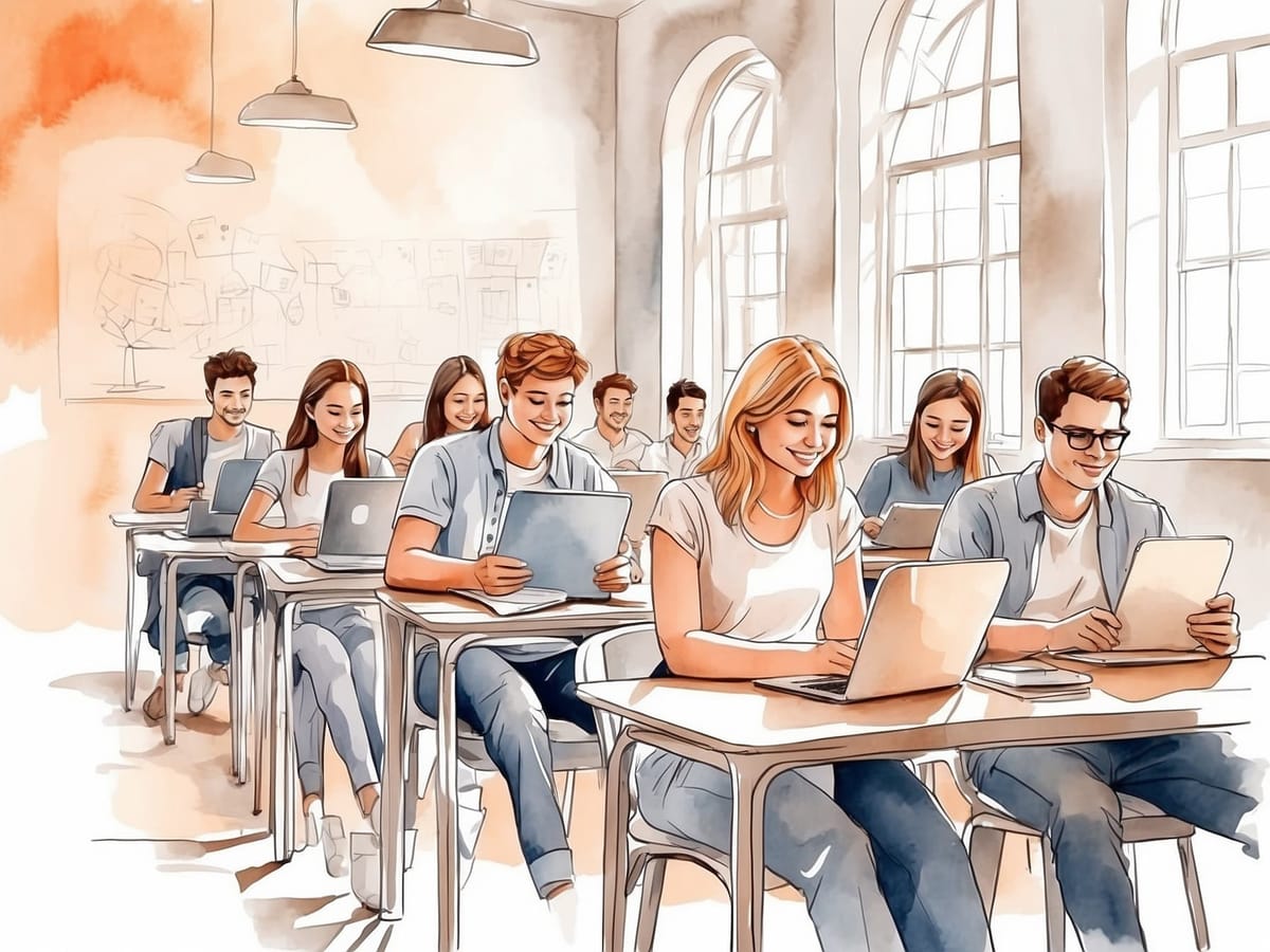 Schüler engagiert im Klassenzimmer