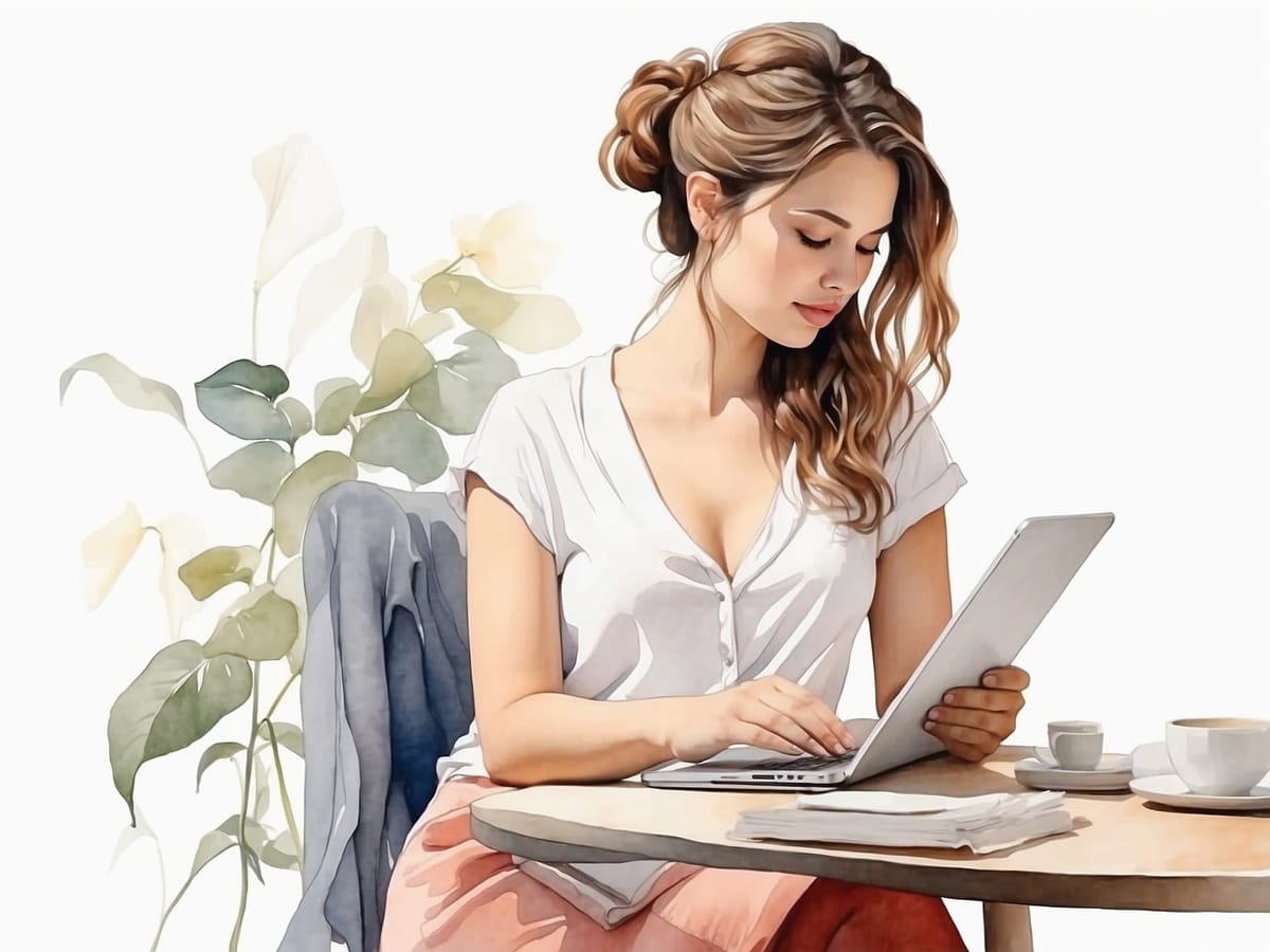 Eine Angestellte am Laptop