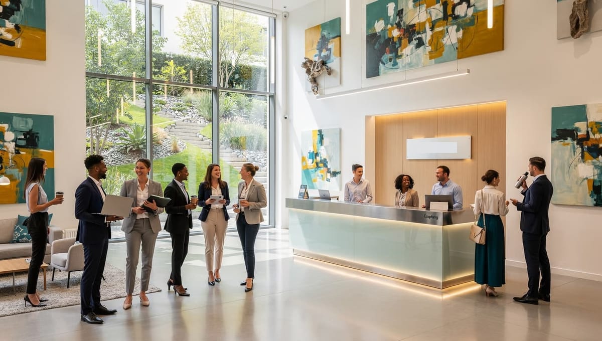 Eingangshalle eines großen Unternehmens
