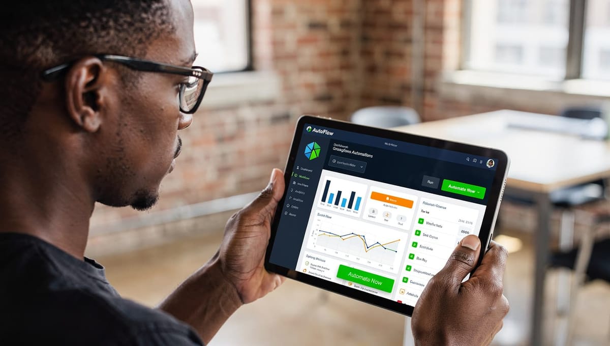 Tablet mit KI Software zeigt Daten in Echtzeit