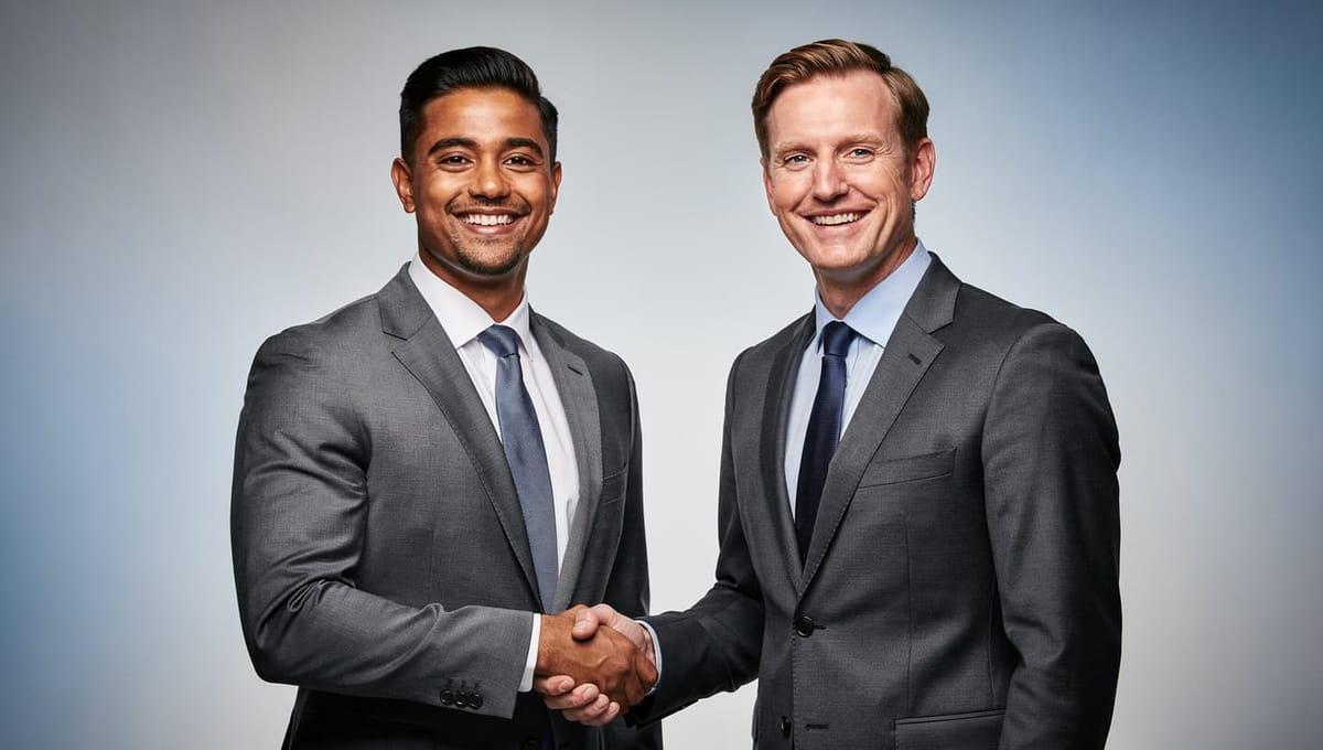 Zwei Geschäftspartner schütteln die Hände