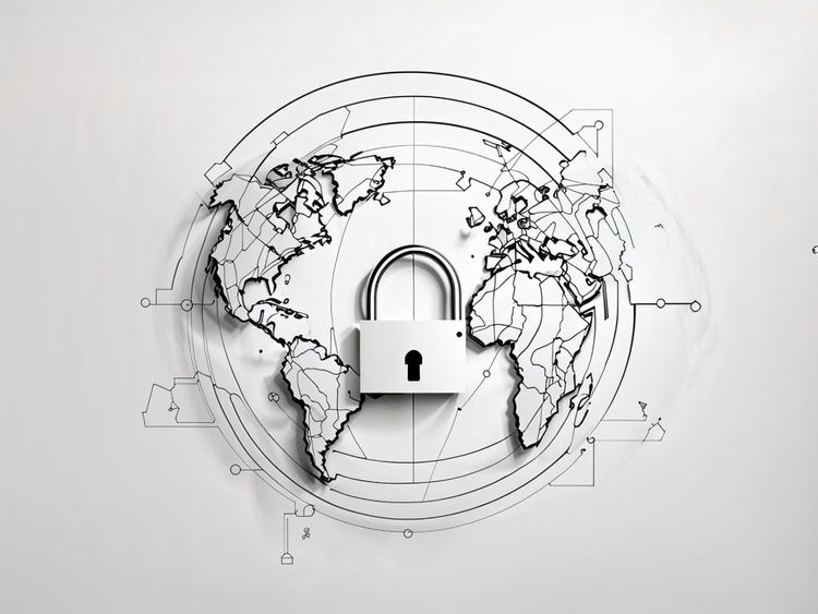 Ein Schloss sicher ein Netzwerk um die Welt