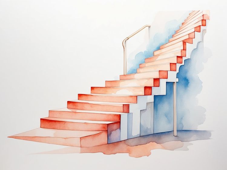 Ansteigende Treppe für technologischen KI Fortschritt