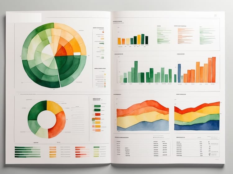 diverse Diagrammtypen in Form und Farbe