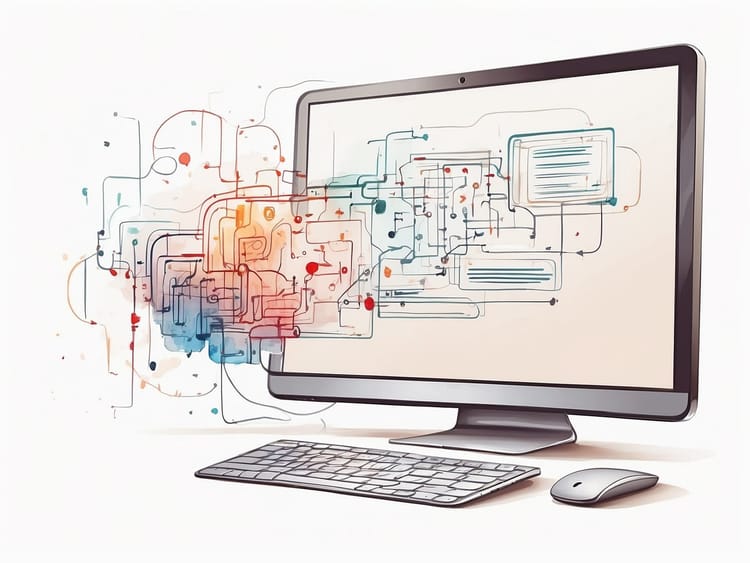 Ein PC verarbeitet automatisiert Daten