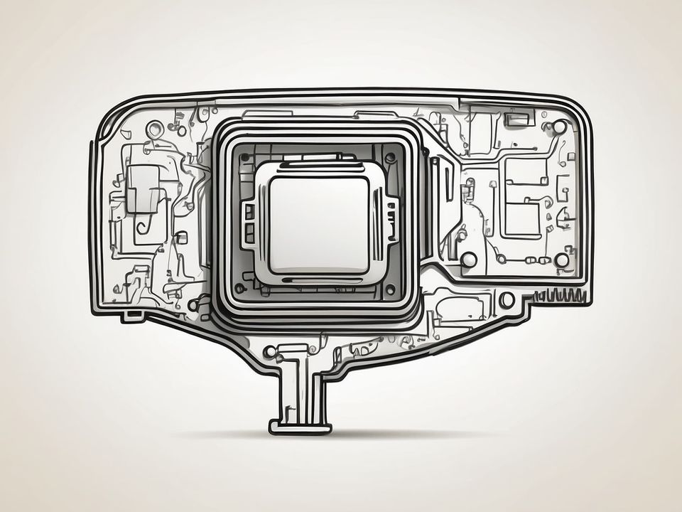 Ein Computerchip-Design angelehnt an eine Sprechblase